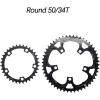 image:imageBUCKLOS 110BCD Bike Chainring Set with Pin Double Round 5 Bolts Aluminum Chainring 50T 34T 52T 36T 53T 39T for Road Bike Bicycle Fits 8 9 10 11 Speed Chains5034T