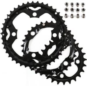 image:imageBUCKLOS 64104 BCD Bike Chainring Set with Pin Steel CNC Alloy DoubleTriple MTB Chainring 22T 24T 26T 32T 38T 42T 44T 4 Bolts Mountain Bicycle Chainrings 8 9 10 Speed Compatible423224T