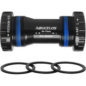 image:imageBUCKLOS ThreadedPressFitDub Bottom Bracket BSA 6873mm8692mm CeramicSteel BearingsBlackRedBBMH530Steel BearingBlack