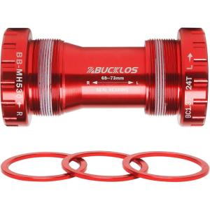image:imageBUCKLOS ThreadedPressFitDub Bottom Bracket BSA 6873mm8692mm CeramicSteel BearingsBlackRedBBMH530Steel BearingRed