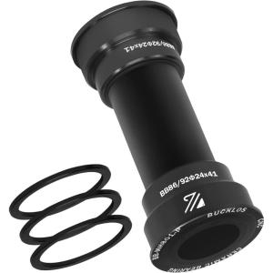 image:imageBUCKLOS ThreadedPressFitDub Bottom Bracket BSA 6873mm8692mm CeramicSteel BearingsBlackRedBBMH801PCeramic BearingBlack