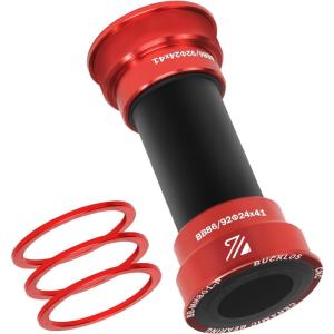 image:imageBUCKLOS ThreadedPressFitDub Bottom Bracket BSA 6873mm8692mm CeramicSteel BearingsBlackRedBBMH801PCeramic BearingRed