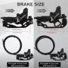 image:imageBUCKLOS EBike 2PIN 4 Pistons Electric Power Off MTB Hydraulic Disc Brake SetEBike Left Front 1150mm Right Rear 1950mm Aluminum Alloy Caliper Lever for ebikeScooterMountain Bike HDE735PreBledFrontRear