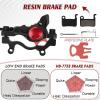 image:imageBUCKLOS Ebike Hydraulic Disc Brake Zoom HB775E 2PIN 2 Pistons Ebike Electric PowerOff Brakes Left Front 1110mm Right Rear 1850mm with Mounting Adapter Fit EBikeScooter and Electric MotorcycleFrontRearBlack