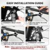 image:imageBUCKLOS IIIPRO MTB 4 Pistons Hydraulic Disc Brake Set Front 800mm and Rear 1550mm with Ceramic Brake Pad for Mountain BikePreBledBlack