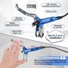 image:imageBUCKLOS IIIPRO MTB 4 Pistons Hydraulic Disc Brake Set Front 800mm and Rear 1550mm with Ceramic Brake Pad for Mountain BikePreBledBlue