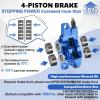 image:imageBUCKLOS IIIPRO MTB 4 Pistons Hydraulic Disc Brake Set Front 800mm and Rear 1550mm with Ceramic Brake Pad for Mountain BikePreBledBlue