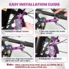 image:imageBUCKLOS IIIPRO MTB 4 Pistons Hydraulic Disc Brake Set Front 800mm and Rear 1550mm with Ceramic Brake Pad for Mountain BikePreBledPurple