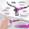 image:imageBUCKLOS IIIPRO MTB 4 Pistons Hydraulic Disc Brake Set Front 800mm and Rear 1550mm with Ceramic Brake Pad for Mountain BikePreBledPurple