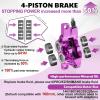 image:imageBUCKLOS IIIPRO MTB 4 Pistons Hydraulic Disc Brake Set Front 800mm and Rear 1550mm with Ceramic Brake Pad for Mountain BikePreBledPurple
