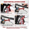 image:imageBUCKLOS IIIPRO MTB 4 Pistons Hydraulic Disc Brake Set Front 800mm and Rear 1550mm with Ceramic Brake Pad for Mountain BikePreBledRed