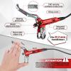image:imageBUCKLOS IIIPRO MTB 4 Pistons Hydraulic Disc Brake Set Front 800mm and Rear 1550mm with Ceramic Brake Pad for Mountain BikePreBledRed