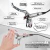image:imageBUCKLOS IIIPRO MTB 4 Pistons Hydraulic Disc Brake Set Front 800mm and Rear 1550mm with Ceramic Brake Pad for Mountain BikePreBledSilver