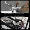 image:imageBUCKLOS MTB Hydraulic Disc Brake Set 4 Pistons Front 850mm and Rear 1550mm Hydraulic Brakes with Aluminum Alloy Lever with Caliper Ceramic Brake Pad Fit Mountain BikeEbikeFat Bike HBCP4 PreBledSilver