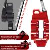 image:imageBUCKLOS MTB Hydraulic Disc Brake Set 4 Pistons Front 850mm and Rear 1550mm Hydraulic Brakes with Aluminum Alloy Lever with Caliper Ceramic Brake Pad Fit Mountain BikeEbikeFat Bike HBCP4 PreBledRed