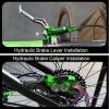 image:imageBUCKLOS MTB Hydraulic Disc Brake Set 4 Pistons Front 850mm and Rear 1550mm Hydraulic Brakes with Aluminum Alloy Lever with Caliper Ceramic Brake Pad Fit Mountain BikeEbikeFat Bike HBCP4 PreBledGreen