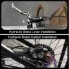 image:imageBUCKLOS MTB Hydraulic Disc Brake Set 4 Pistons Front 850mm and Rear 1550mm Hydraulic Brakes with Aluminum Alloy Lever with Caliper Ceramic Brake Pad Fit Mountain BikeEbikeFat Bike HBCP4 PreBledBlack