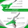 image:imageBUCKLOS MTB Hydraulic Disc Brake Set 4 Pistons Front 850mm and Rear 1550mm Hydraulic Brakes with Aluminum Alloy Lever with Caliper Ceramic Brake Pad Fit Mountain BikeEbikeFat Bike HBCP4 PreBledGreen