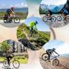 image:imageBUCKLOS MTB Hydraulic Disc Brakes Mountain Bike Left Front 800mm Right Rear 1450mm Hydraulic Brake Set Aluminum Alloy Levers with Calipers PMis Adapter Fit EBikeFat BikeFrontRearBlack
