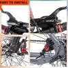 image:imageBUCKLOS MTB Hydraulic Disc Brakes Mountain Bike Left Front 800mm Right Rear 1450mm Hydraulic Brake Set Aluminum Alloy Levers with Calipers PMis Adapter Fit EBikeFat BikeRear Only Black