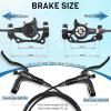 image:imageBUCKLOS MTB Hydraulic Disc Brakes for Mountain Bike Left Front 800 mm Right Rear 1500mm Bike Hydraulic Brake Set Aluminum Alloy Levers with CalipersPMis Adapter fit eBikeFat BikesBlacka pair