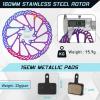 image:imageBUCKLOS Mountain Bike Disc Brake kit MTB Mechanical Line Pulling Disc Brakes Caliper with Aluminum Alloy Levers 160mm RotorisPM Universal Adapter for EbikeFolding BikeScooterFat BikeMechanical Disc BrakeColorful Rotor