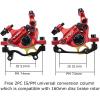 image:imageBUCKLOS Zoom HB100 MTB Line Pulling Hydraulic Disc Brake Calipers Front  Rear Aluminum Alloy Mountain Bike Hydraulic Disc Brakes with isPM Universal Caliper Adapter for XC Trail Fat BikeFRONTRed