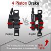 image:imageBUCKLOS Zoom HB876E 2PIN 4 Pistons EBike Electric Power Off Hydraulic Disc Brake SetLeft Front 1100mm Right Rear 1850mm Aluminum Alloy Lever with Caliper isPM Adapter for ebikeMTB Mountain BikeFront Only Black