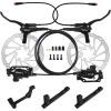 image:imageBUCKLOS Ebike Hydraulic Disc Brake Set with 180mm Rotors 2 Pistons Electric PowerOff Left Front 1100mm Right Rear 1800mm Aluminum Alloy Lever for ScooterMTB Mountain BikeIncluded AdaptersDisc Brake Kit