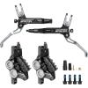 image:imageBUCKLOS IIIPRO MTB 4 Pistons Hydraulic Disc Brake Set Front 800mm and Rear 1550mm with Ceramic Brake Pad for Mountain BikePreBledBlack