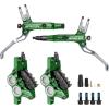 image:imageBUCKLOS IIIPRO MTB 4 Pistons Hydraulic Disc Brake Set Front 800mm and Rear 1550mm with Ceramic Brake Pad for Mountain BikePreBledGreen