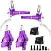 image:imageBUCKLOS MTB Hydraulic Disc Brake Set 4 Pistons Front 850mm and Rear 1550mm Hydraulic Brakes with Aluminum Alloy Lever with Caliper Ceramic Brake Pad Fit Mountain BikeEbikeFat Bike HBCP4 PreBledPurple