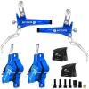 image:imageBUCKLOS MTB Hydraulic Disc Brake Set 4 Pistons Front 850mm and Rear 1550mm Hydraulic Brakes with Aluminum Alloy Lever with Caliper Ceramic Brake Pad Fit Mountain BikeEbikeFat Bike HBCP4 PreBledBlue