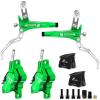 image:imageBUCKLOS MTB Hydraulic Disc Brake Set 4 Pistons Front 850mm and Rear 1550mm Hydraulic Brakes with Aluminum Alloy Lever with Caliper Ceramic Brake Pad Fit Mountain BikeEbikeFat Bike HBCP4 PreBledGreen
