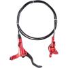 image:imageBUCKLOS MTB Hydraulic Disc Brakes Mountain Bike Left Front 800mm Right Rear 1450mm Hydraulic Brake Set Aluminum Alloy Levers with Calipers PMis Adapter Fit EBikeFat BikeRear Only Red