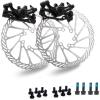 image:imageBUCKLOS Mountain Bike Disc Brake kit MTB Mechanical Line Pulling Disc Brakes Caliper with Aluminum Alloy Levers 160mm RotorisPM Universal Adapter for EbikeFolding BikeScooterFat BikeSingle Piston CaliperSliver