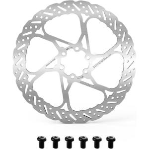 image:imageBUCKLOS 140mm 160mm 180mm 203mm MTB Disc Brake Rotor with 6 Bolts Bicycle Brakes Stainless Steel Rotors M5 Screws Opposite Hole Distance 44mm fit Mountain Road Bikes MTB BMXRT58