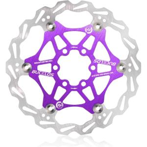 image:imageBUCKLOS 160mm 180mm 203mm Floating Disc Brake Rotor Stainless Steel MTB Brakes Rotors with 6PC Bolts Ultralight Floating Disc Rotor fit Mountain Bike Road Bikes BMXBlackRedPurple