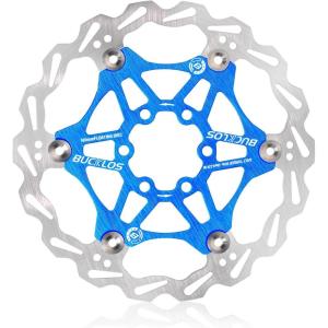 image:imageBUCKLOS 160mm 180mm 203mm Floating Disc Brake Rotor Stainless Steel MTB Brakes Rotors with 6PC Bolts Ultralight Floating Disc Rotor fit Mountain Bike Road Bikes BMXBlackRedBlue