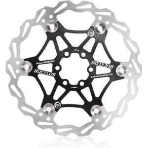 image:imageBUCKLOS 160mm 180mm 203mm Floating Disc Brake Rotor Stainless Steel MTB Brakes Rotors with 6PC Bolts Ultralight Floating Disc Rotor fit Mountain Bike Road Bikes BMXBlackRedBlack
