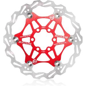 image:imageBUCKLOS 160mm 180mm 203mm Floating Disc Brake Rotor Stainless Steel MTB Brakes Rotors with 6PC Bolts Ultralight Floating Disc Rotor fit Mountain Bike Road Bikes BMXBlackRedRed