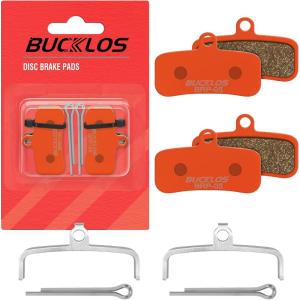 image:imageBUCKLOS Bike Disc Brake Pads  Bicycle Disk 4 Piston Pads for Shimano D02S D03S Saint Deore XT XTR SLX ZeeTektroTRP for Mountain BikeRoad BikeEbikeMTBMultiMetallic2PC