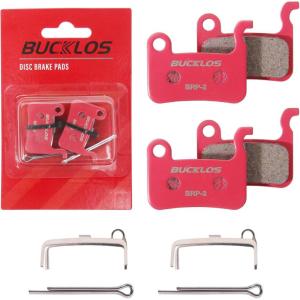 image:imageBUCKLOS Bike Disc Brake Pads  Bicycle Disk Brake Pads for ZoomShimano Deore XT XTR LX SLX Hone Alfine Saint for EbikeMountain BikeElectric BikeRoadScooterMultiMetallic2PC