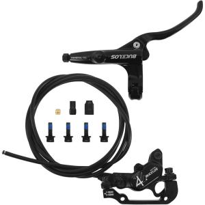 image:imageBUCKLOS MTB 4 Pistons Hydraulic Disc Brake Set Mountain Bike Left Front 850 mm Right Rear 1630 mm Bicycle Disk Break Aluminum Alloy Caliper Lever for EbikeFolding BicycleFat Bike HDM735PreBledRear