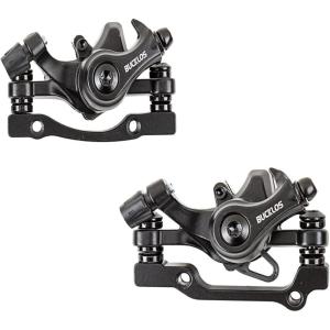 image:imageBUCKLOS MTB Bike Disc Brake kit Mechanical Disc Brakes Aluminum Alloy Caliper for Mountain Bike with 160mm Stainless Steel RotorFloating RotorsBlack