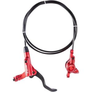 image:imageBUCKLOS MTB Hydraulic Disc Brakes Mountain Bike Left Front 800mm Right Rear 1450mm Hydraulic Brake Set Aluminum Alloy Levers with Calipers PMis Adapter Fit EBikeFat BikeRear Only Red