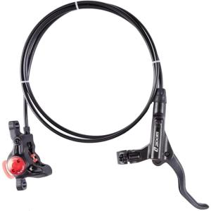 image:imageBUCKLOS MTB Hydraulic Disc Brakes Mountain Bike Left Front 800mm Right Rear 1450mm Hydraulic Brake Set Aluminum Alloy Levers with Calipers PMis Adapter Fit EBikeFat BikeRear Only Black
