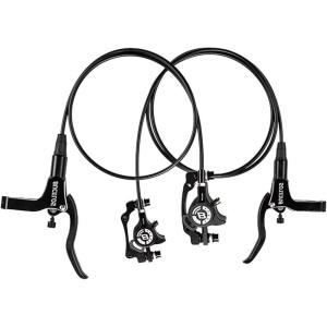 image:imageBUCKLOS MTB Hydraulic Disc Brakes for Mountain Bike Left Front 800 mm Right Rear 1500mm Bike Hydraulic Brake Set Aluminum Alloy Levers with CalipersPMis Adapter fit eBikeFat BikesBlacka pair