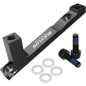 image:imageBUCKLOS PMis Front Rear 180203mm Disc Brake Caliper Mount Adapter Gear Parts Accessories CNC Machined Aluminum Alloy Rotor Adapter with BoltsBlack