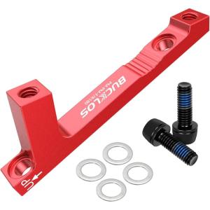 image:imageBUCKLOS PMis Front Rear 180203mm Disc Brake Caliper Mount Adapter Gear Parts Accessories CNC Machined Aluminum Alloy Rotor Adapter with BoltsRed